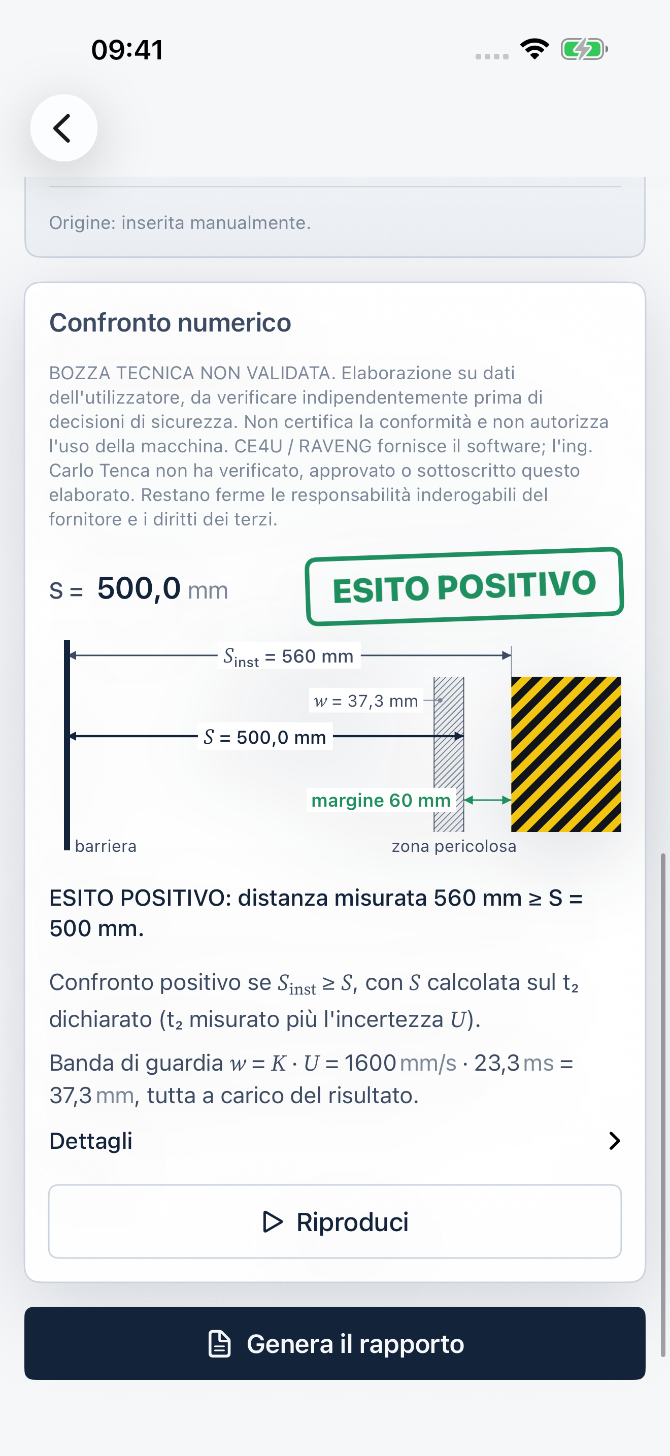 StopTime: esempio dimostrativo di confronto numerico della distanza, con avvertenze
